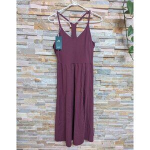 Halara Dress Everyday Large Midi Chill Burgundy Athleisure Racerback